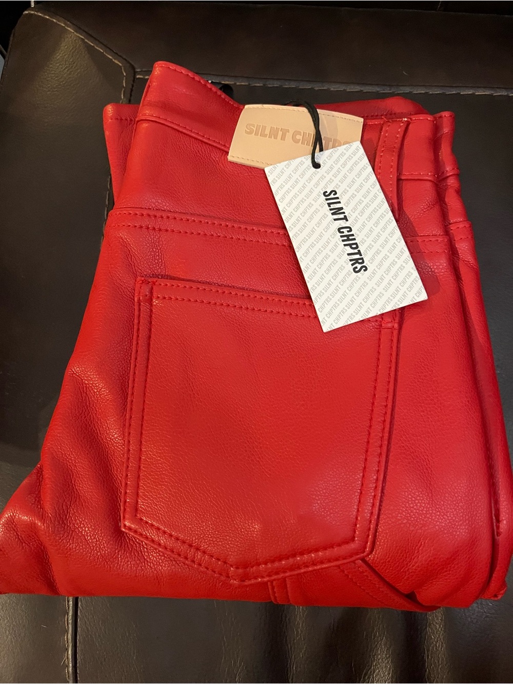 SILNT CHPTRS Men’s Red Pleather Bootcut Pants Size 30 NWT